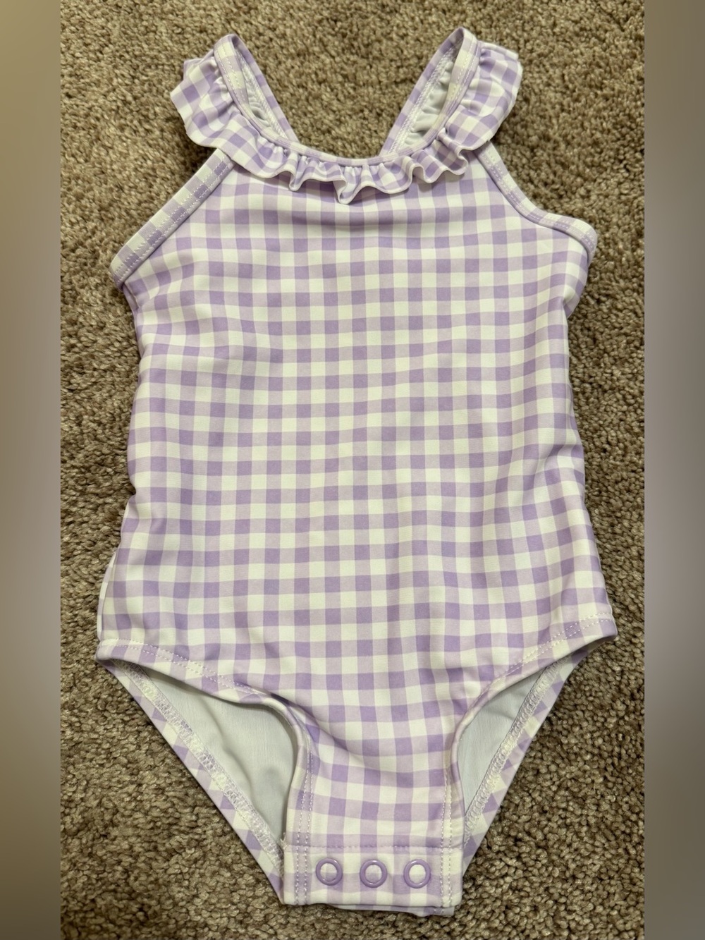Carters Gingham Ruffle Bow Swimsuit